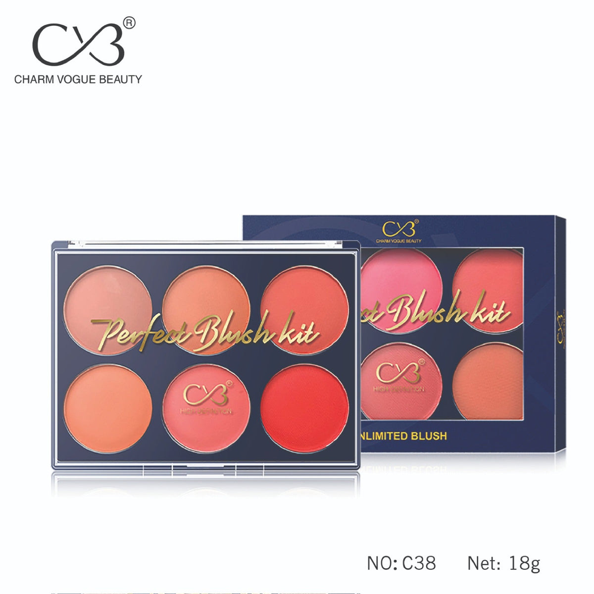 CVB Blush & Contour Professional Make-Up Palette kit