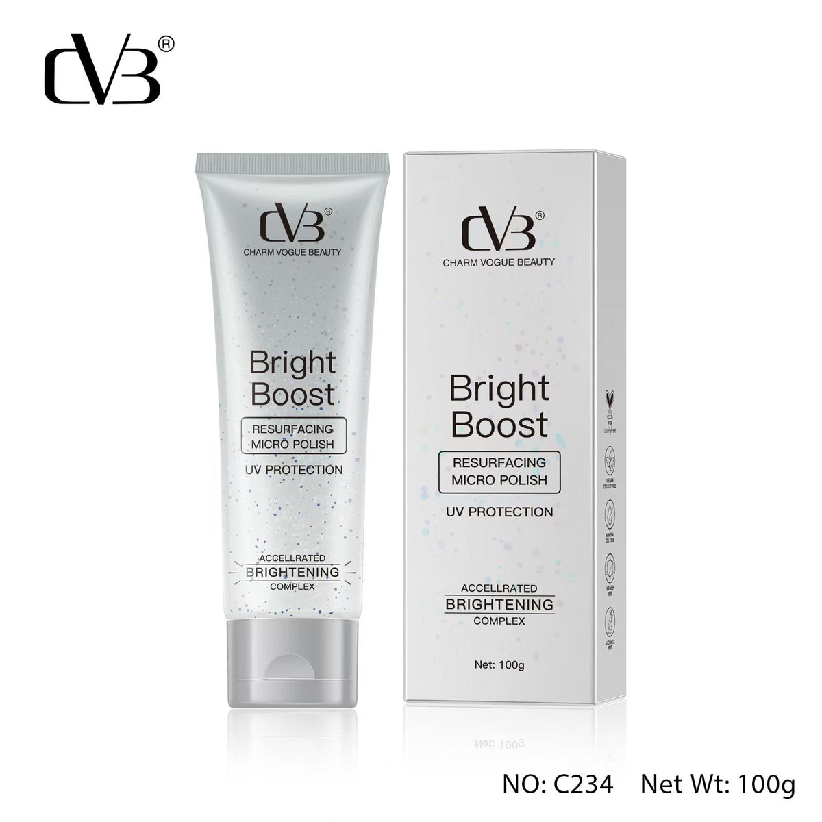 CVB BRIGHT BOOST VITAMIN C RESURFACING MICRO POLISH ACCELLRATED BRIGHTENING COMPLEX UV PROTECTION  (100 g)