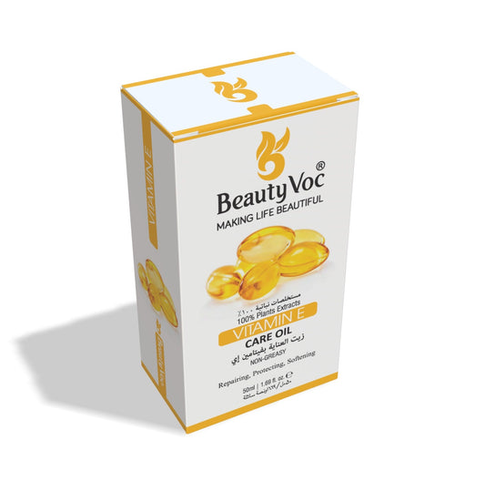 BeautyVoc Vitamin E Treatment Oil 50 ml | Non-Greasy | Cold-Pressed Oil for Hair Repair, Skin Nourishment & Anti-Aging Care
