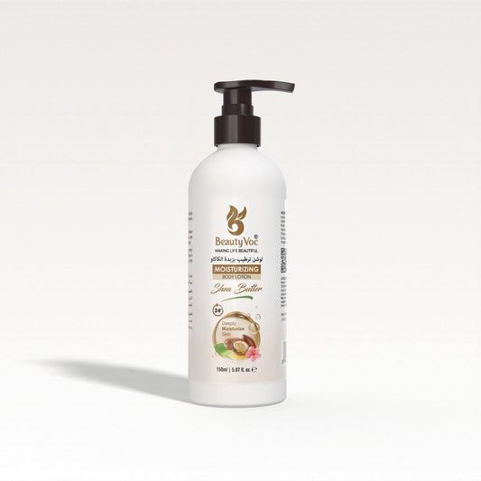 BeautyVoc Shea Butter Face and Body Lotion 150 ml | Best for Dry Skin| Deep Moisturizing | Non-Greasy | Perfect for Daily Use