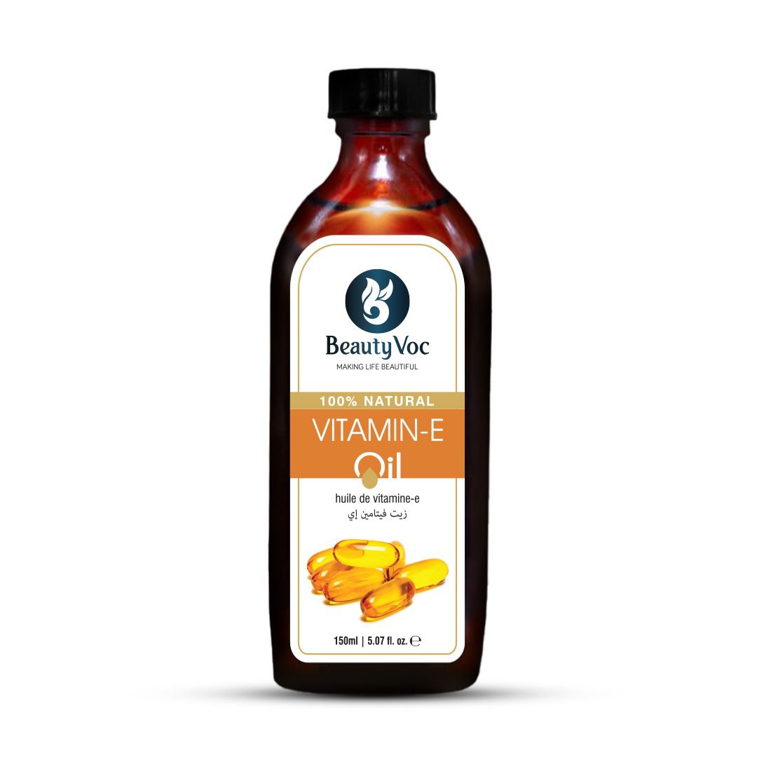 BeautyVoc Pure Vitamin E Oil 150 ml Undiluted | For Glowing Skin, Hair Growth, Fades acne marks, Dark spots & uneven skin tone