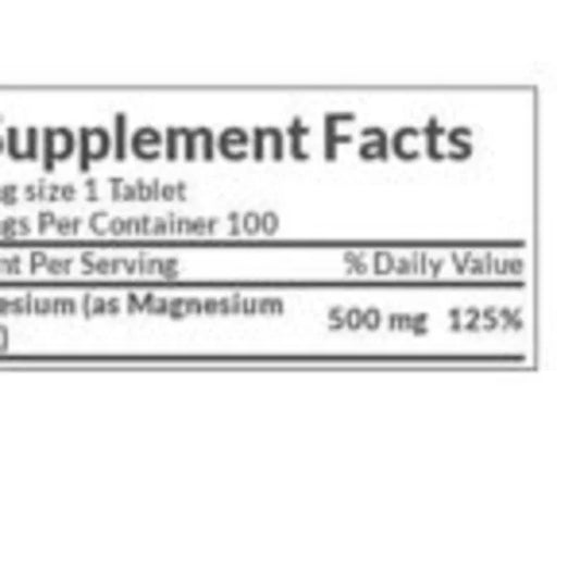 Nature’s Bounty Magnesium 500 mg , 100 Coated Tabletsc
