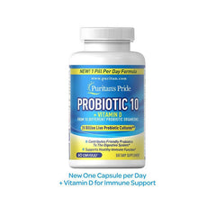 Puritan's Pride Probiotic 10 with Vitamin D - 60 Capsules