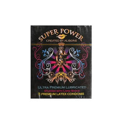 Super Power Ultra Premium Lubricated Studded Condoms 3 Pieces