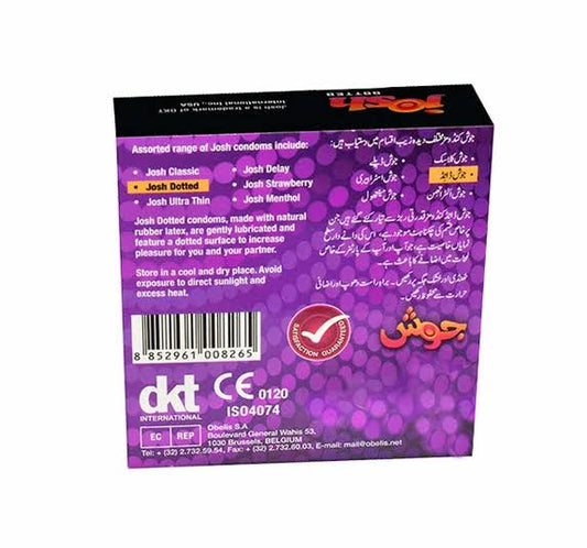 Josh Super Strong Dotted Condoms 3 Pieces