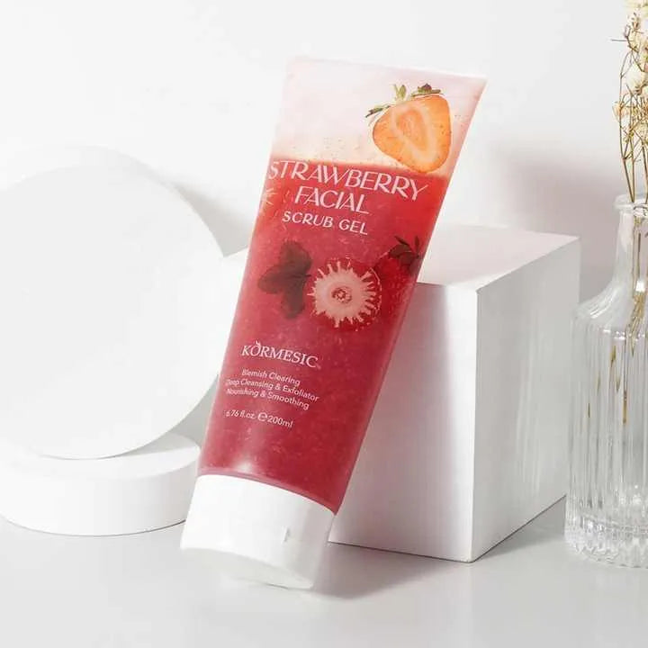 Kormesic Strawberry Facial Scrub Cleanser Gel-200ml