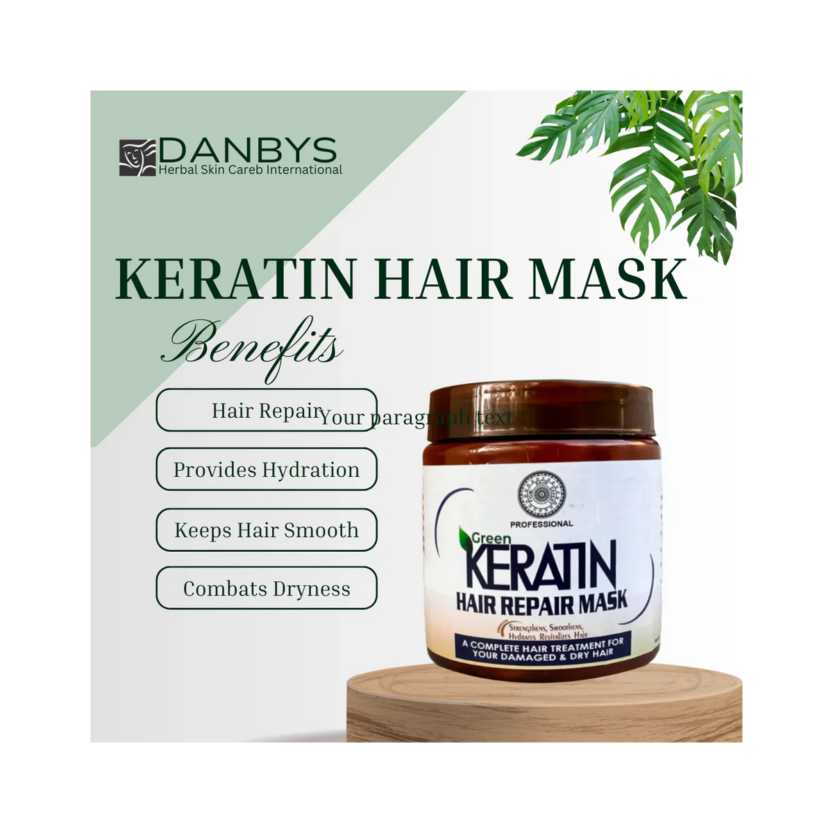 Danbys Keratin Hair Mask Original & Organic 500 ML