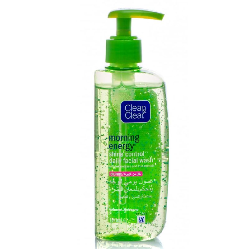 Clean & Clear Morning Energy Shine Control Daily Facial Wash, Oil Free, 150ml