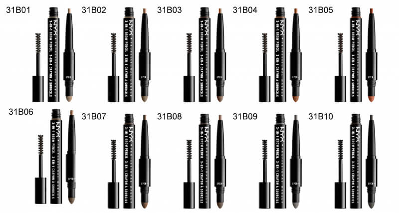 NYX Professional Makeup 3-in-1 Brow Pencil - 09 Charcoal