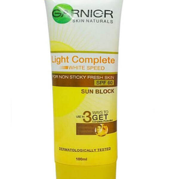 Garnier Light Complete White Speed SPF 60 Sun Block 100ML Price In Pakistan