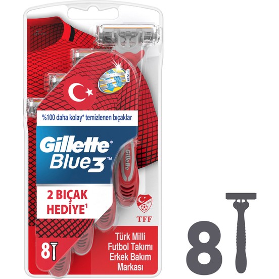 Gillette Blue3 Turkey Team Men’s Disposable Razor 8 Count