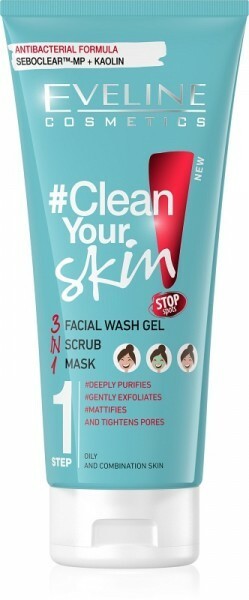 Eveline Clean Your Skin 3In1 Facial Wash Gel+ Scrub+ Mask- 200Ml