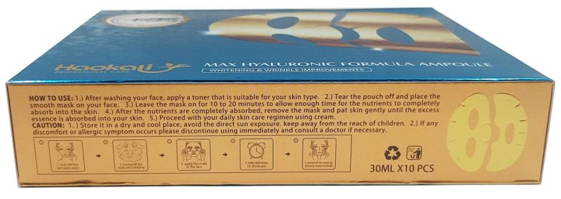 Haokali Max Hyaluronic Formula Ampoule Facial Mask - 30ml x 10 Pieces