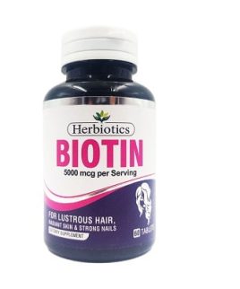 Herbiotics Biotin For Hair, Nail & Skin 5000mcg -60 Capsules