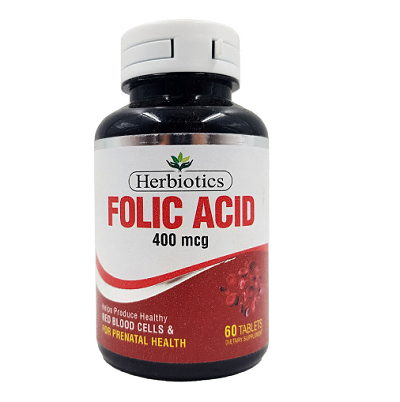 Herbiotics Folic Acid 400mcg - 60 Tablets