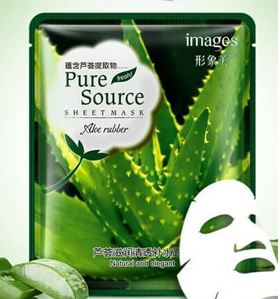 Images Pure Source Sheet Mask Aloe rubbr 100% Natural 40g