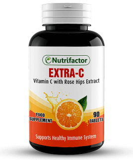 Nutrifactor Extra-C Vitamin C With Rose Hips 90 Tablets