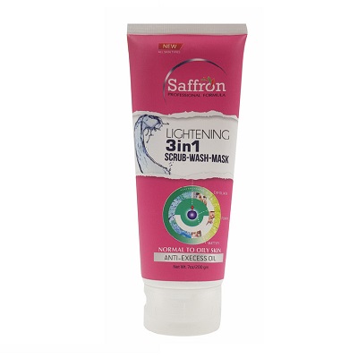 Saffron Lightening 3in1 Scrub, Face Wash And Mask 200g in pakistan