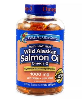 Pure Alaska Omega-3 Wild Alaskan Salmon Oil 1000mg 180-Ct