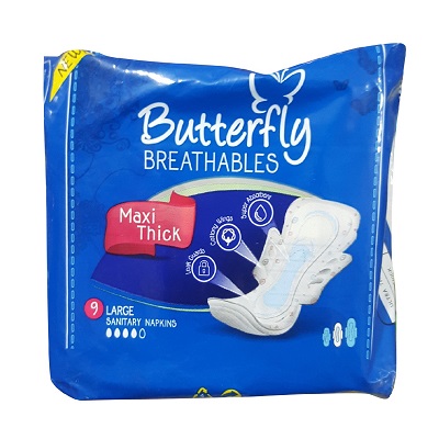 Butterfly Maxi Thick 9 Large Sanitary Napkins