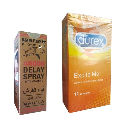 Deadly Shark Delay Spray + Durex Excite Me