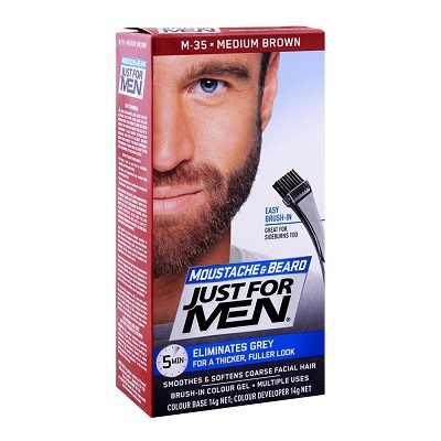 Just For Men Brush-In Color Mustache & Beard Gel Medium Brown