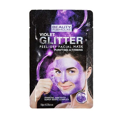 BEAUTY FORMULAS Violet Glitter Peel Off Facial Mask 10g