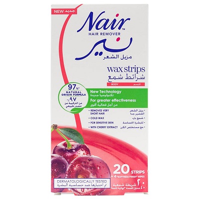 Nair Cherry Body Wax Strips 20 Sheet