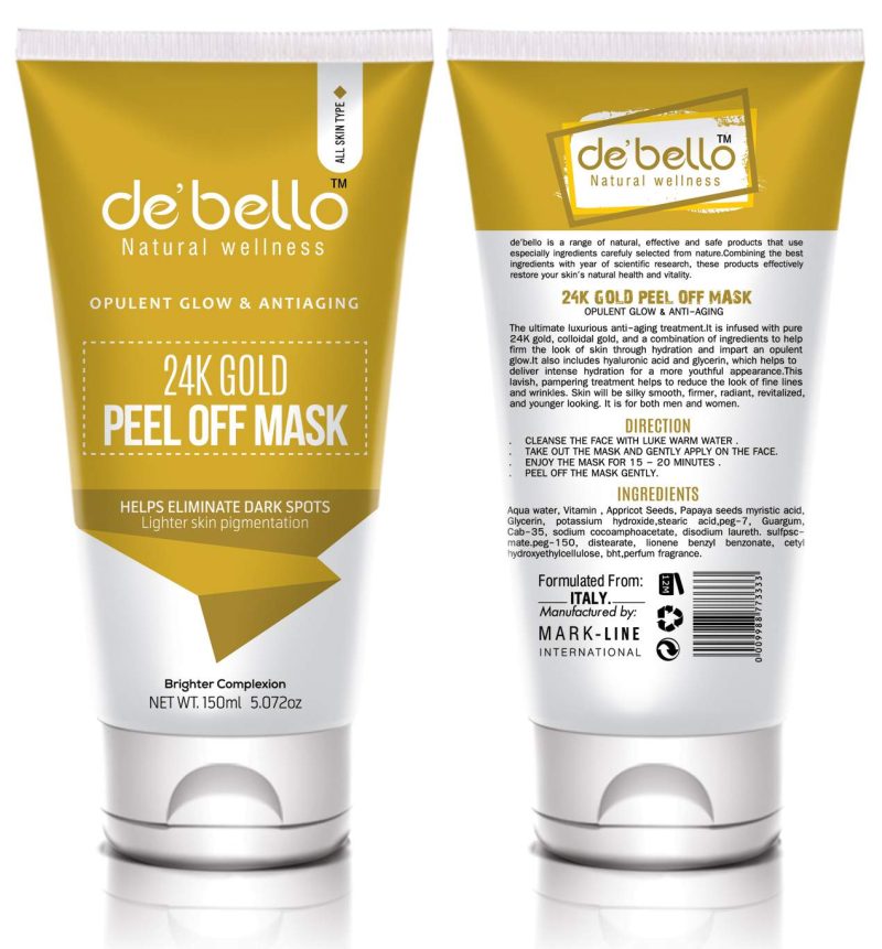 De’bello 24K Gold Peel Off Mask Buy Online in Pakistan on Manmohni