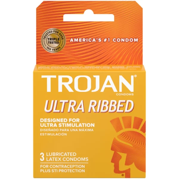 Trojan Ultra Ribbed Lubricated 3 Condoms