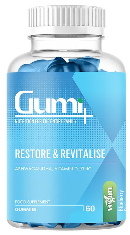 Gumi Plus Restore & Revitalise 60 Gummies (Ashwagandha, Vitamin D, Zinc) online in Pakistan On Manmohni