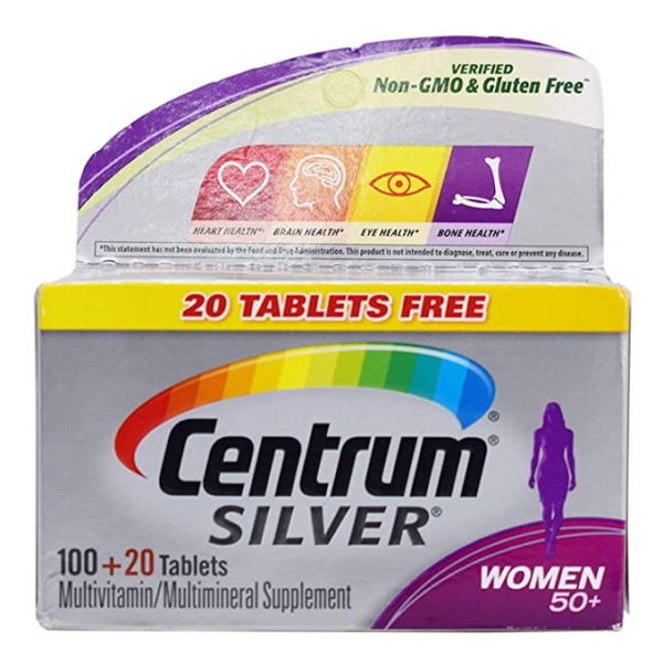Centrum Silver Women 50Plus Multivitamin & Multimineral Supplements 100+20 Tablets