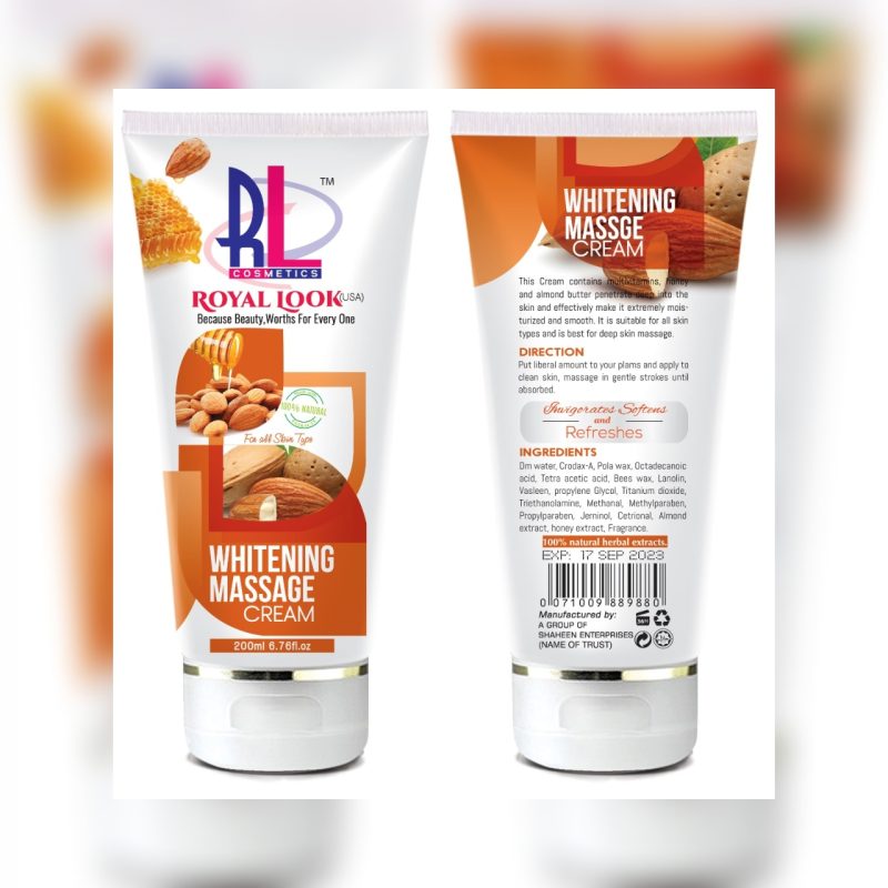 Royal Look Almond Whitening Massage Cream 200ml online in Pakistan on Manmohni