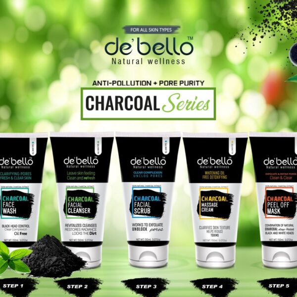 Debello Charcoal Facial Kit Pack Of 5 Products Buy Online in Pakistan on Manmohni