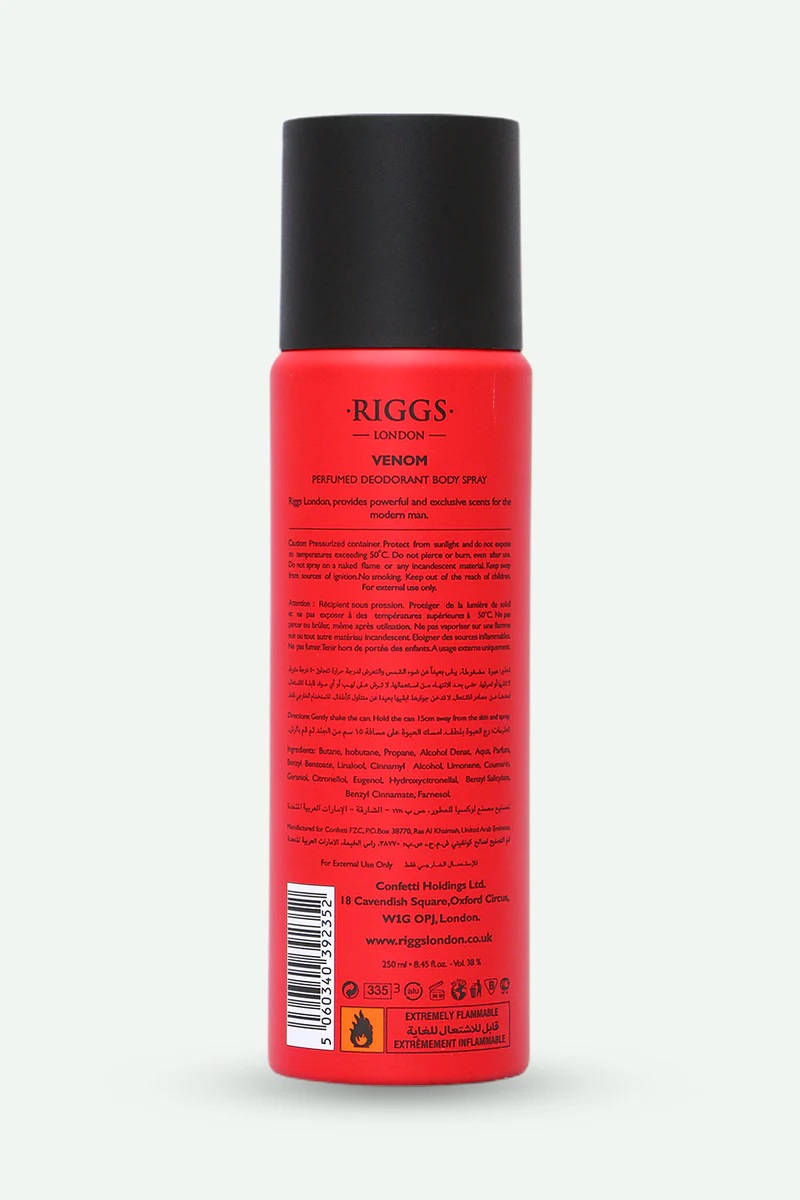 Riggs LONDON Men Deodorant Body Spray - Venom Buy Online in Pakistan On Manmohni.pk