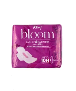 Rivaj Maxi Thick Bloom Sanitary Pads (Large) 9 PCS